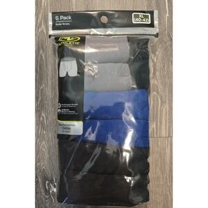 Athletic Works Men's Performance Cotton Boxer Briefs 6 Pack XL (40-42) 6" inseam